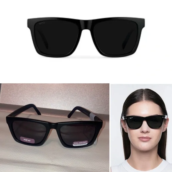 Target Retro Style Black Wayfarer Polarized Sunglasses - Picture 3 of 3